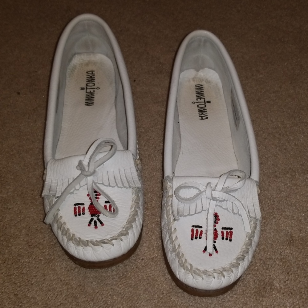 White Minnetonka Moccasins!